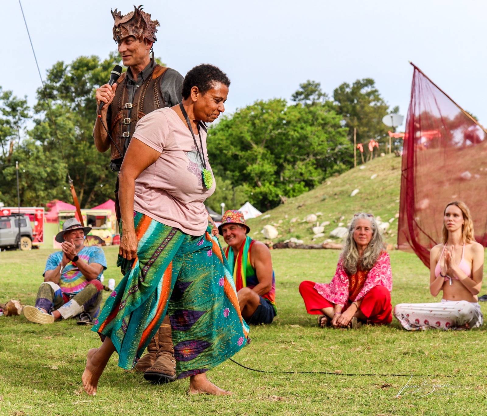 Dancers on the field at Earthdance Cape Town 2025